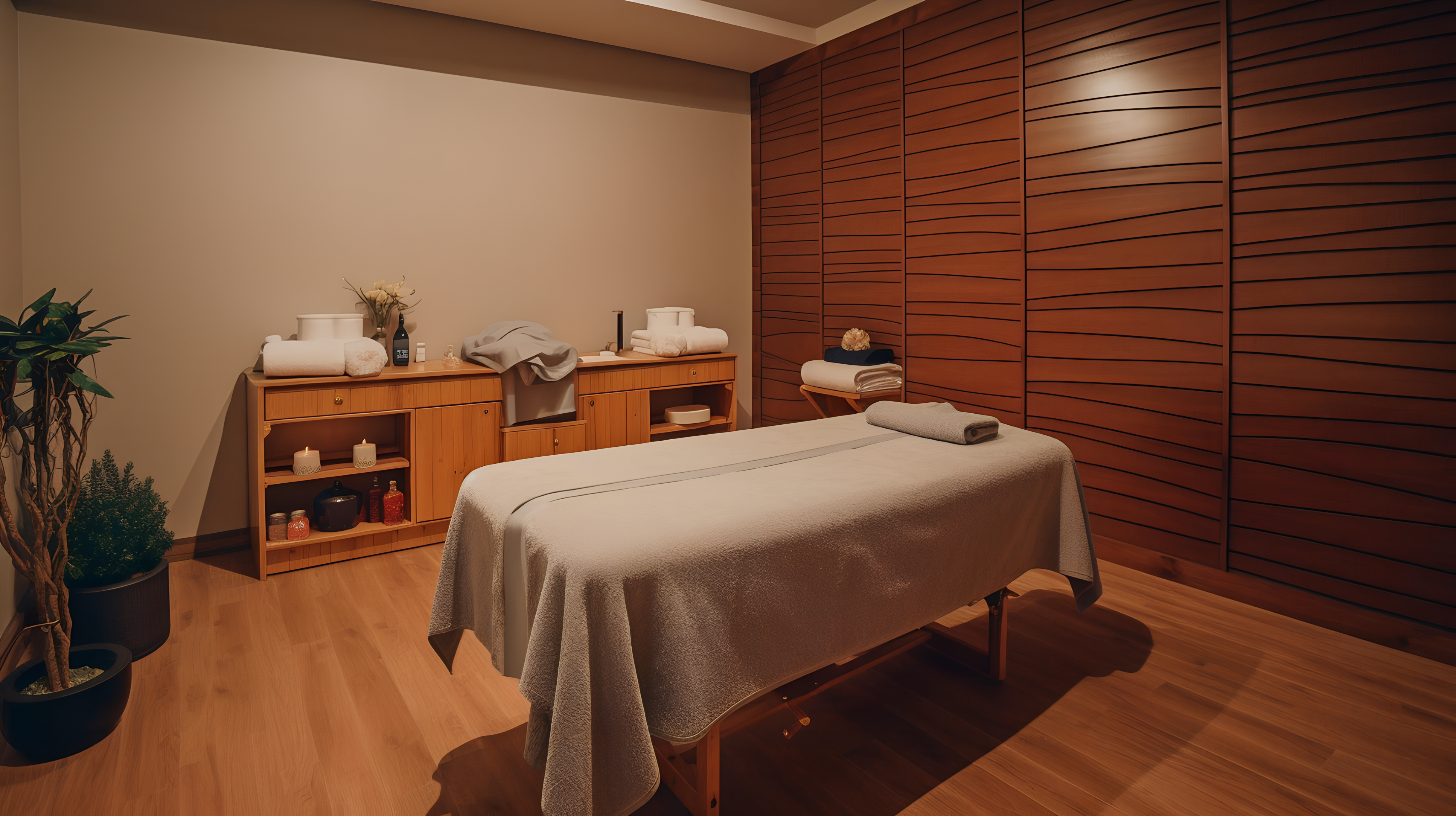 Ayurvedic treatment room at Samedha Ayurveda