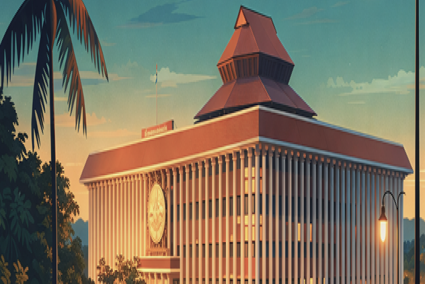Thiruvananthapuram cityscape with palm trees